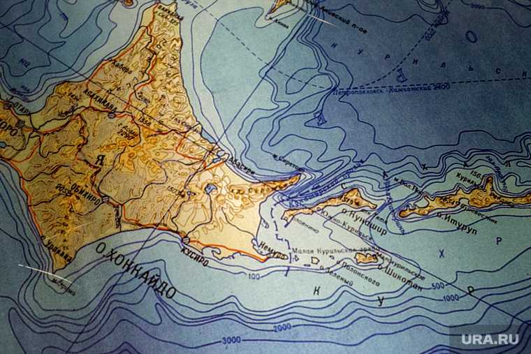 Географическая карта, Курильские острова. Москва